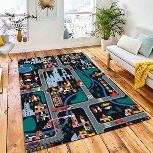 Toy City Roads Map Cars Area Rug Nursery Rug Home Decor