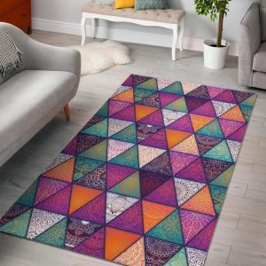 Triangle Bohemian Mandala Pattern Area Rug Bohemian Rug Living Room Decor