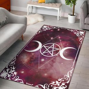 Triple Moon Wicca Area Rug Living Room Rug