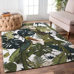 Tropical Forest With Bird Vd1810281R Rug Carpet Area Rug For Living Room Bedroom Rug Home Decor