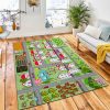 Urban Landscape Houses Fields Roads Area Rug Kid Play Rug Room Decor