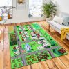 Urban Landscape Houses Lake Roads Rug Kid Play Rug Room Decor