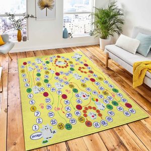 Vector Flat Illustration Hungry Happy Rug Kids Rug Room Decor
