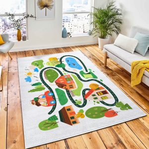 Vector Travel Map Children Traveling Rug Carpet Nursery Rug Home Decor