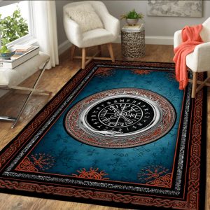 Viking Logo Norse Mythology Rug Bohemian Style Area Rug Living Room Rug Room Decor Rug