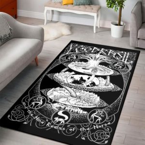 Viking Norse Mythology Rug Bohemian Style Area Rug Living Room Rug Home Decor Rug