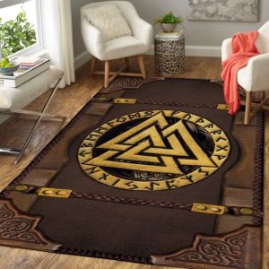 Viking Valknut Area Rug Bohemian Style Area Rug Living Room Rug Room Decor Rug