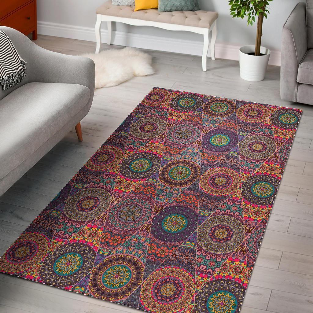 Vintage Bohemian Floral Mandala Area Rug Bohemian Rug Living Room Decor Vintage Bohemian Floral Mandala Area Rug Bohemian Rug Living Room Decor