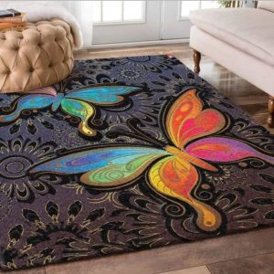 Vintage Butterfly Rectangle Ye23339 Rug Carpet Area Rug For Living Room Bedroom Rug Home Decor