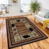 Vogel Bears Rug Rustic Cabin & Lodge Area Rug Bedroom Rug