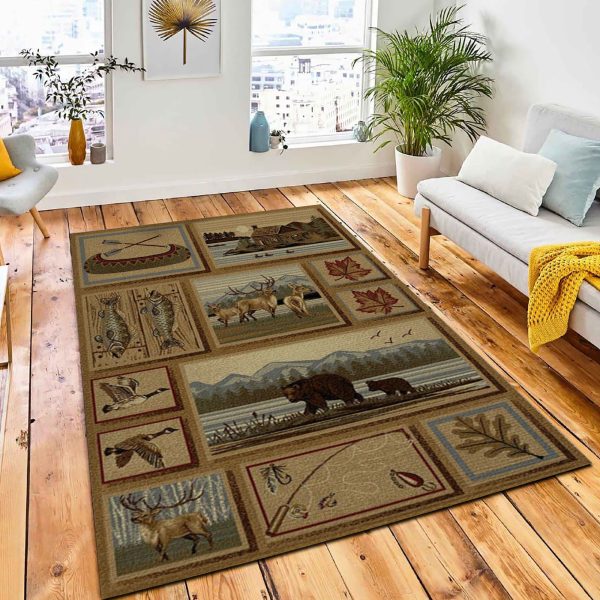 Wilderness Escape Area Rug Rustic Cabin & Lodge Area Rug Bedroom Rug