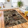 Wilderness Patchwork Area Rug Rustic Cabin & Lodge Area Rug Room Decor Rug