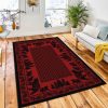 Woodland Bear Family Red Area Rug Rustic Cabin & Lodge Area Rug Bedroom Rug