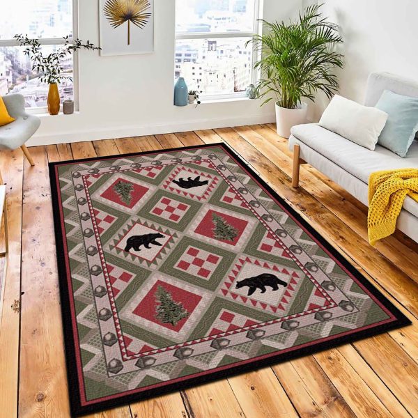 Woodland Lodge Area Rug Rustic Cabin & Lodge Area Rug Room Decor Rug