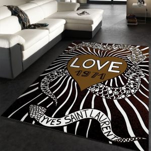 Ysl Vintage Love Poster Rug Fashion Brand Rug Floor Decor Home Decor Area Rug For Living Room Bedroom Rug Home Decor