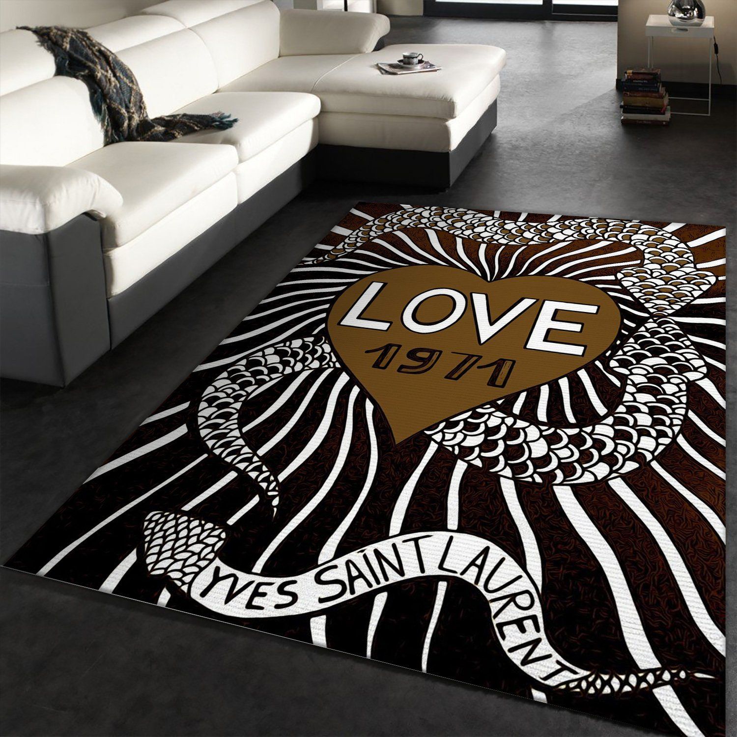 Ysl Vintage Love Poster Rug Fashion Brand Rug Floor Decor Home Decor Area Rug For Living Room Bedroom Rug Home Decor