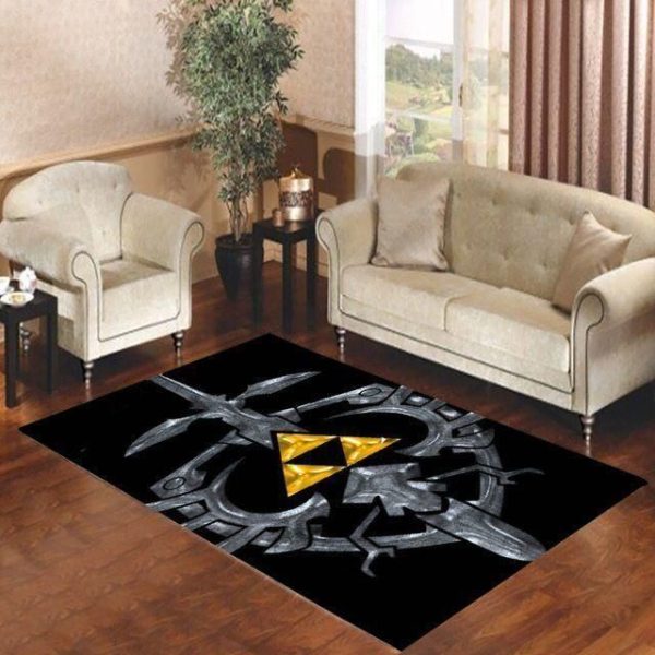 Zelda Black Gold Triforce Area Rugs Living Room Carpet Local Brands Floor Decor The Us Decor